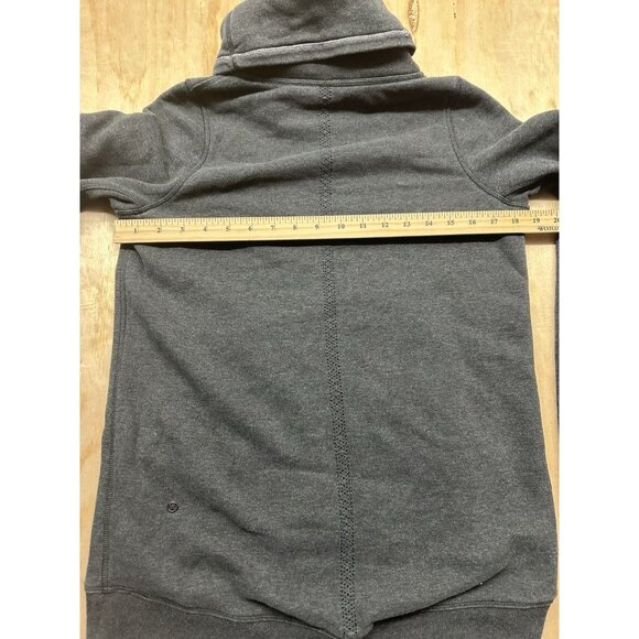 Lululemon Avenue Pullover Hoodie Heather Charcoal Gray Sz 4? Pockets Turtleneck - Picture 5 of 5